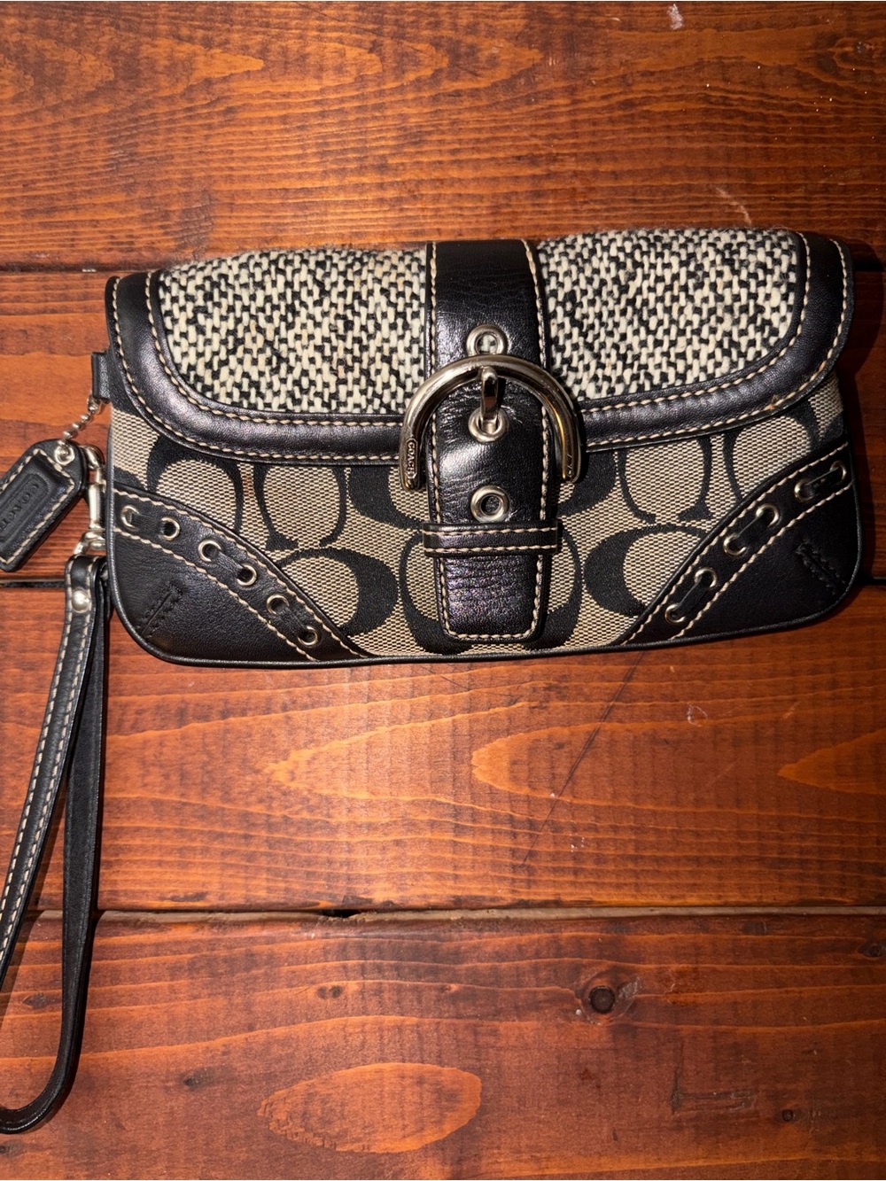 Coach Soho Vintage Tweed & signature canvas wristlet
